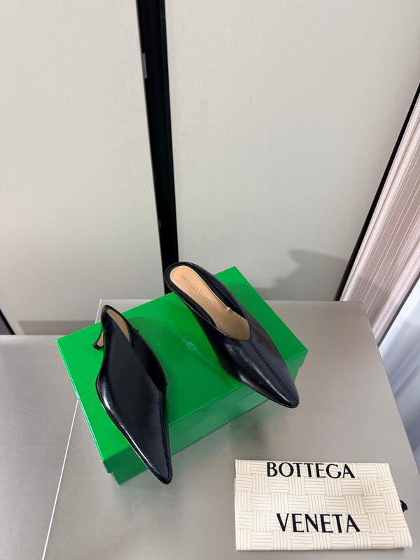BV Vesta Mule Pumps 4cm Black Leather 929503