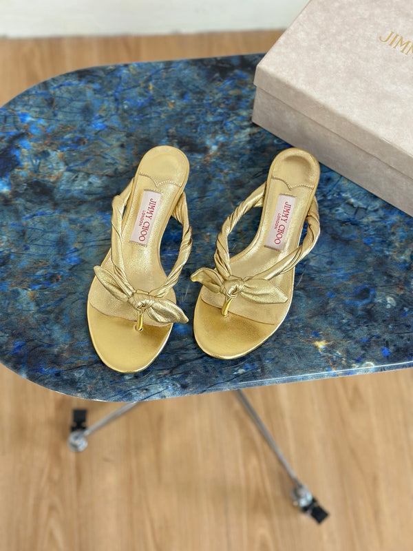 JC Liss 30MM Sandals Gold Metallic Leather 929069