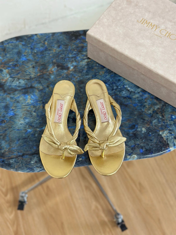 JC Liss 30MM Sandals Gold Metallic Leather 929069