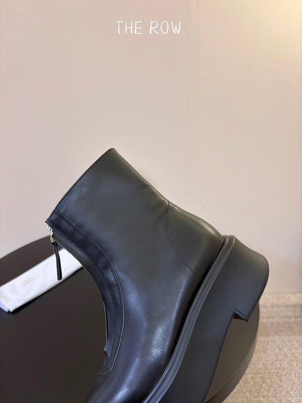 TR Platform Ankle Boots 4CM Black Leather 933554