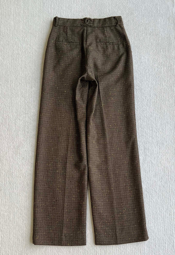 CC Straight Leg Trousers Brown Cotton 405214