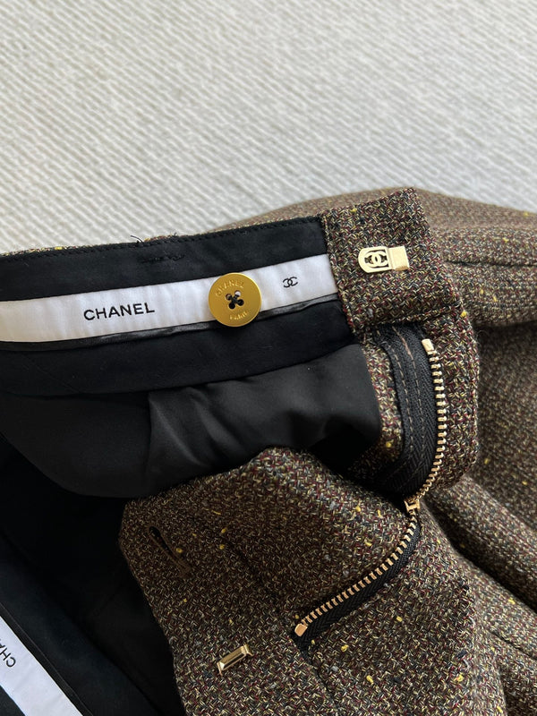 CC Straight Leg Trousers Brown Cotton 405214