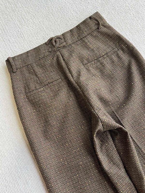 CC Straight Leg Trousers Brown Cotton 405214
