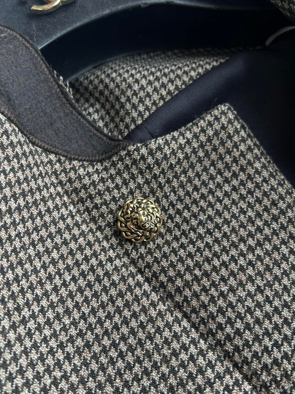CC Cropped Jacket Metallic Buttons Wool 401206