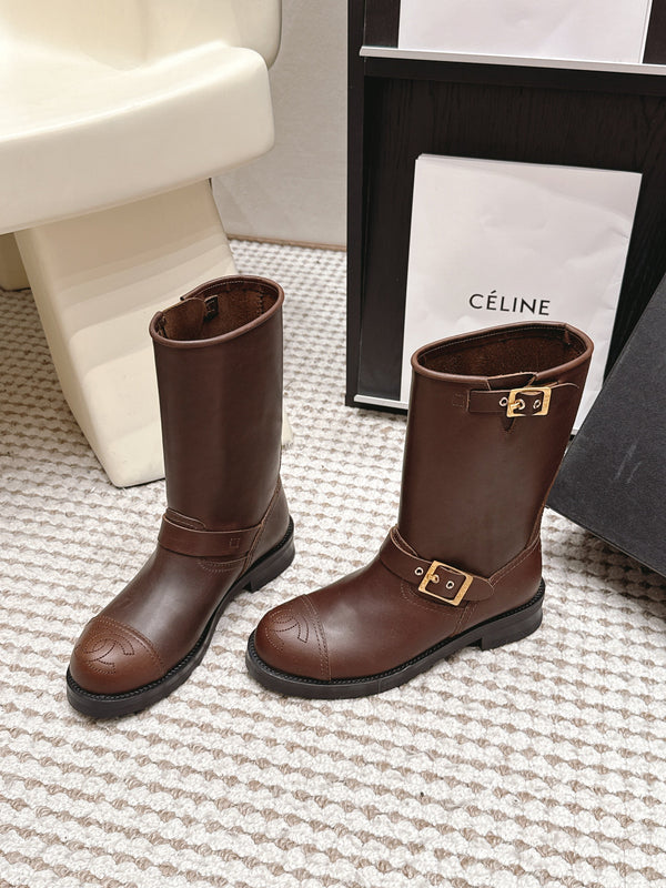 CC 26 Vintage Engineer Boots Brown Leather 930518