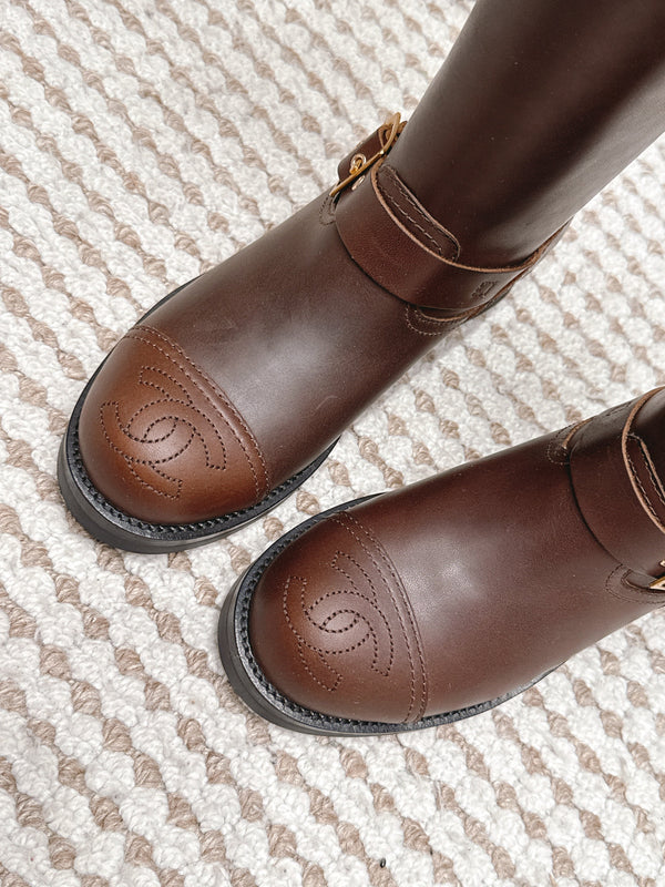 CC 26 Vintage Engineer Boots Brown Leather 930518