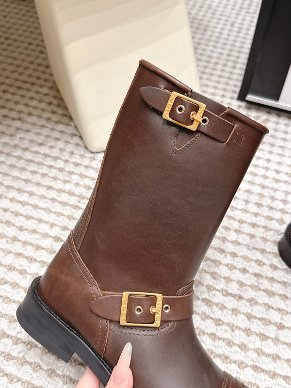 CC 26 Vintage Engineer Boots Brown Leather 930518