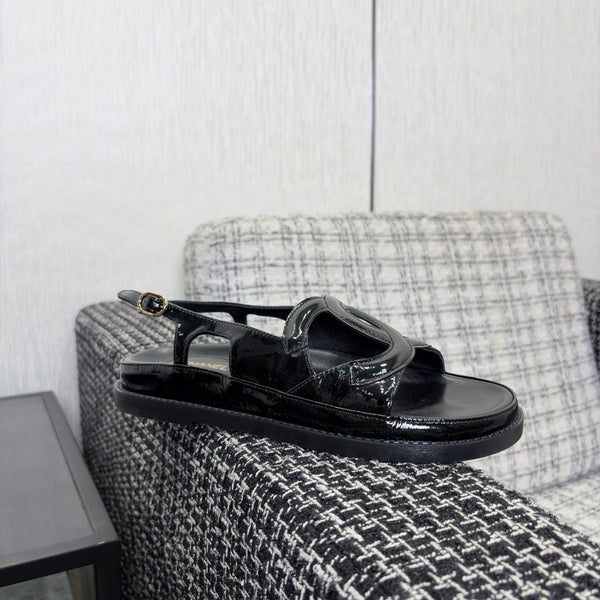 CC Embossed Sandals Black Patent Leather935914