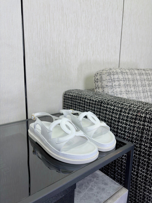 CC Sandals White Leather 935911