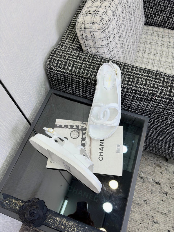 CC Sandals White Leather 935911
