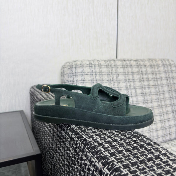 CC Sandals Green Suede Leather 935909