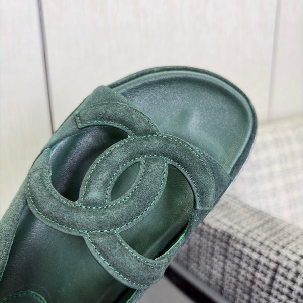CC Sandals Green Suede Leather 935909