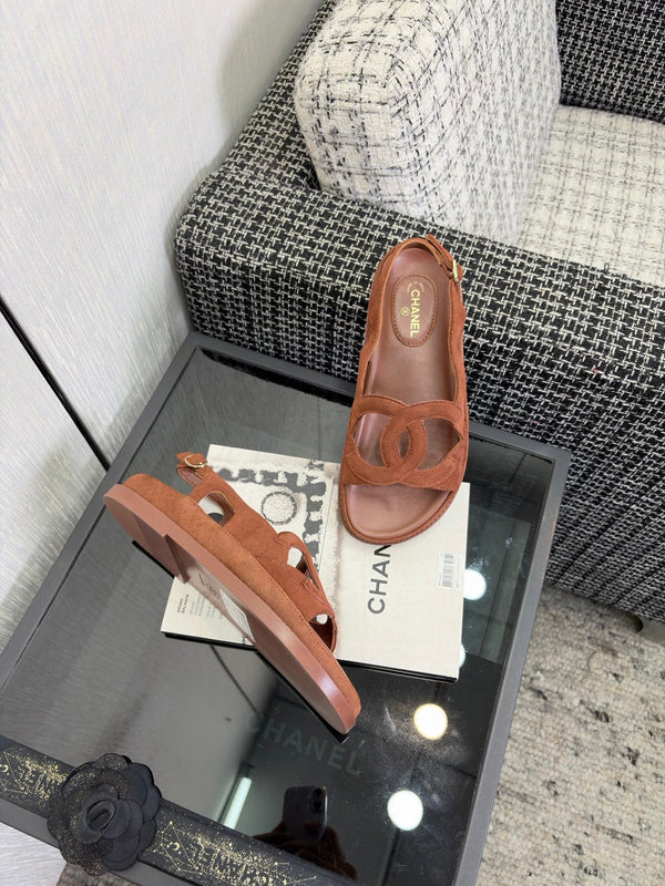 CC Sandals Brown Suede Leather 935907