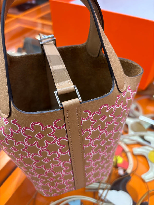 HM Lucky Daisy Micro Picotin Lock 14 Handbag Leather