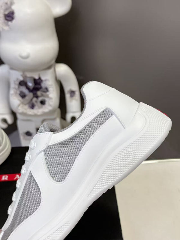Prad America's Cup Logo Tag Sneakers White Soft Rubber & Bike Fabric 951928