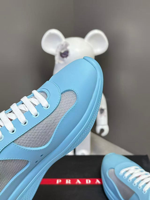 Prad America's Cup Logo Tag Sneakers Blue Soft Rubber & Bike Fabric 951926