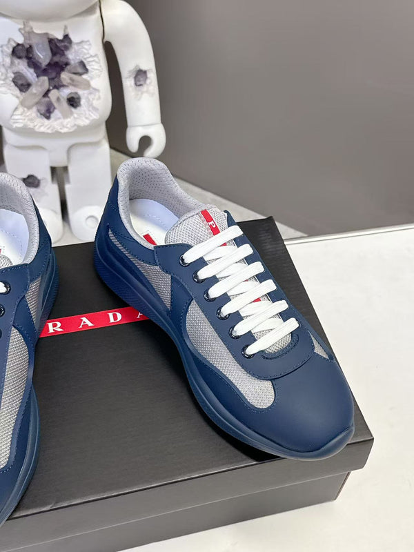 Prad America's Cup Logo Tag Sneakers Navy Soft Rubber & Bike Fabric 951925