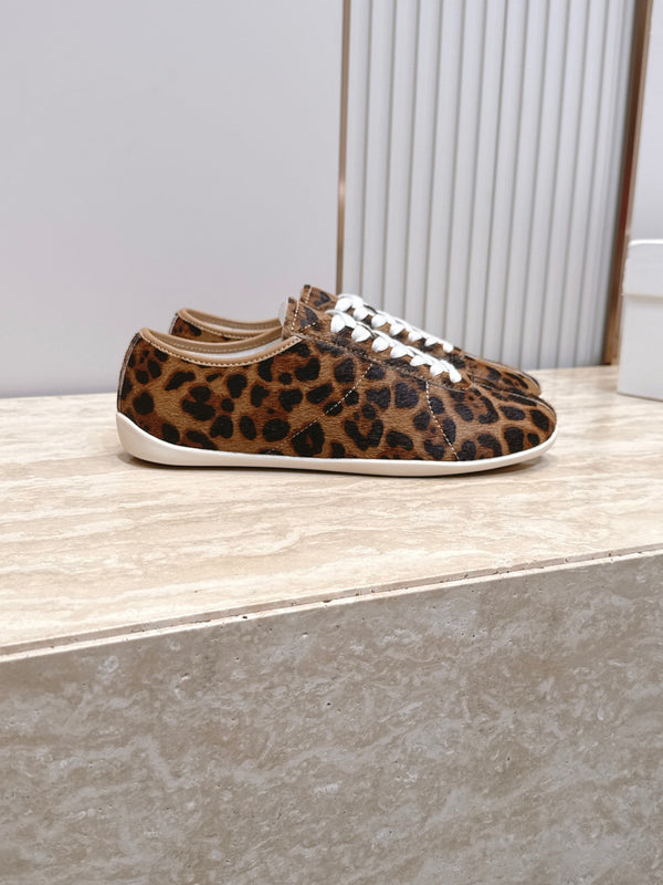 TR Leopard Print Low-Top Sneakers Brown Horsehair 954422