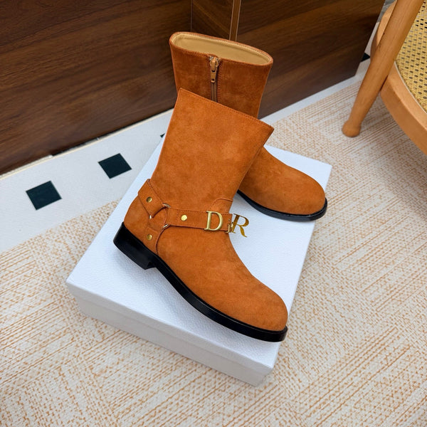 CD Bolt Ankle Boots Strap Brown Suede 973984
