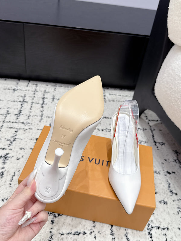 LV My Way Slingback Pumps 9.5CM White Leather 979690