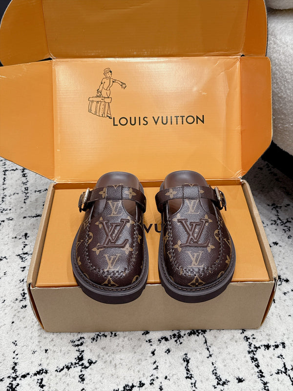 LV Cosy Mule Brown Monogram Leather 979720