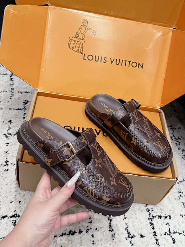 LV Cosy Mule Brown Monogram Leather 979720