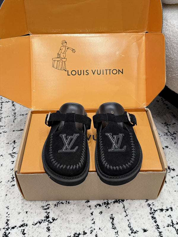 LV Colorado Mule Logo Black Suede 979719