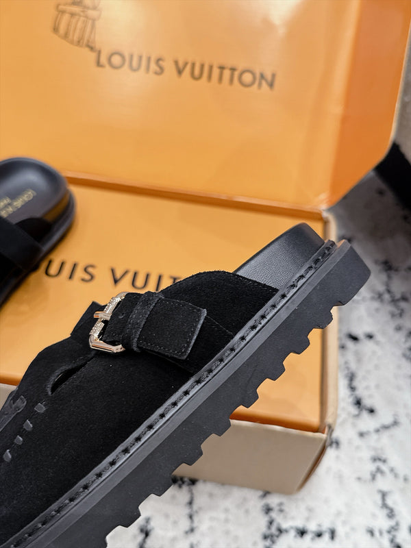 LV Colorado Mule Logo Black Suede 979719
