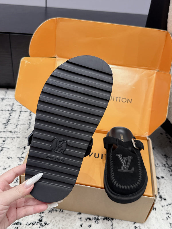 LV Colorado Mule Logo Black Suede 979719