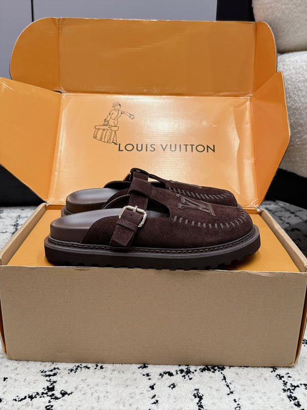 LV Colorado Mule Logo Brown Suede 979718