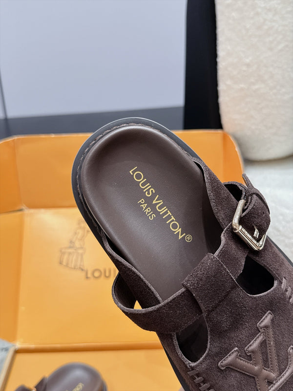 LV Colorado Mule Logo Brown Suede 979718