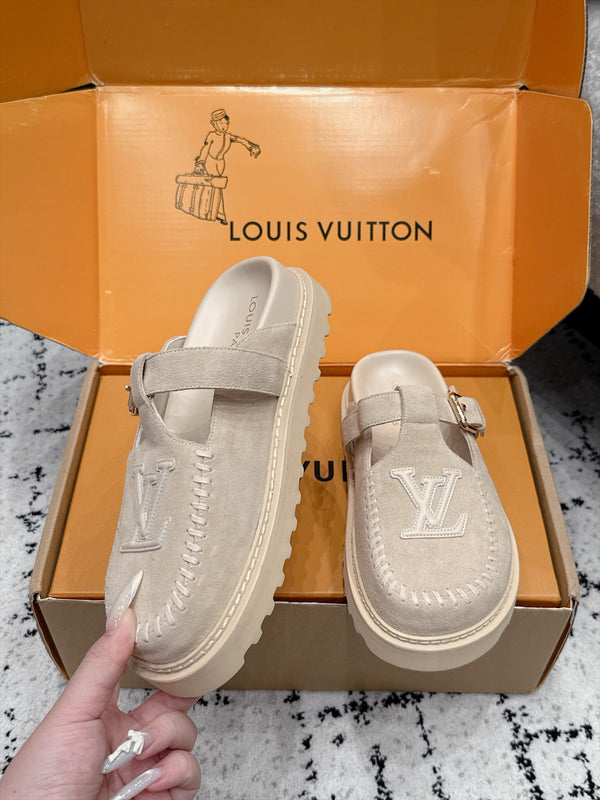 LV Colorado Mule Logo Light Beige Suede 979717