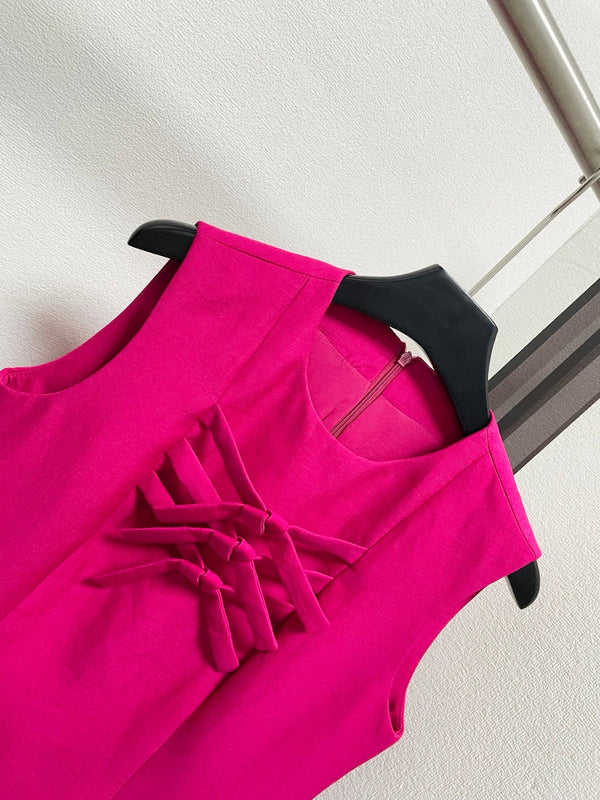 LV Bow Detail Mini Dress Polyester 413740