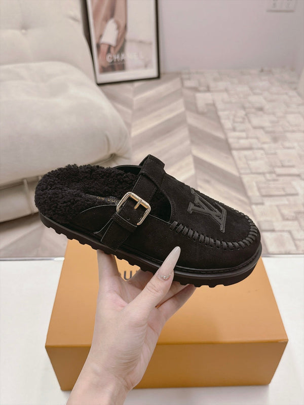 LV Colorado Closed Mules Black Suede 100797