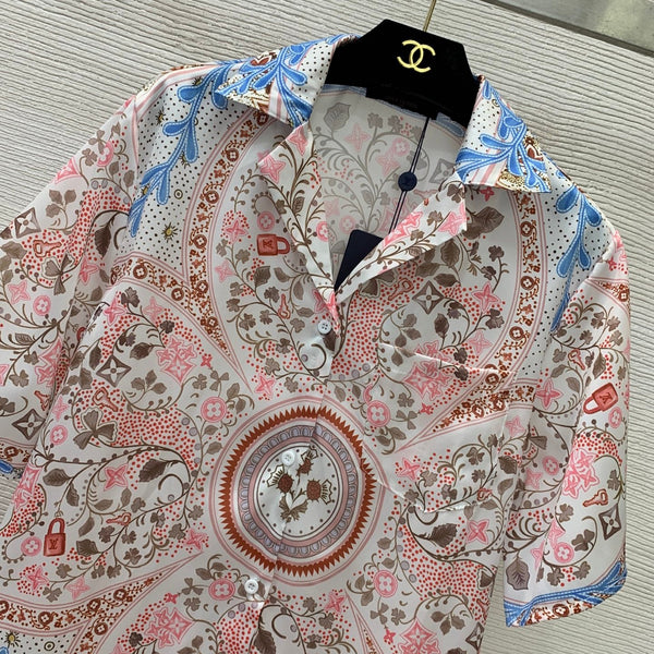 LV Shirt & Shorts Set Multicolor Silk 411825