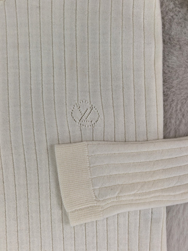LV Ribbed Knit Polo Top Wool 424806