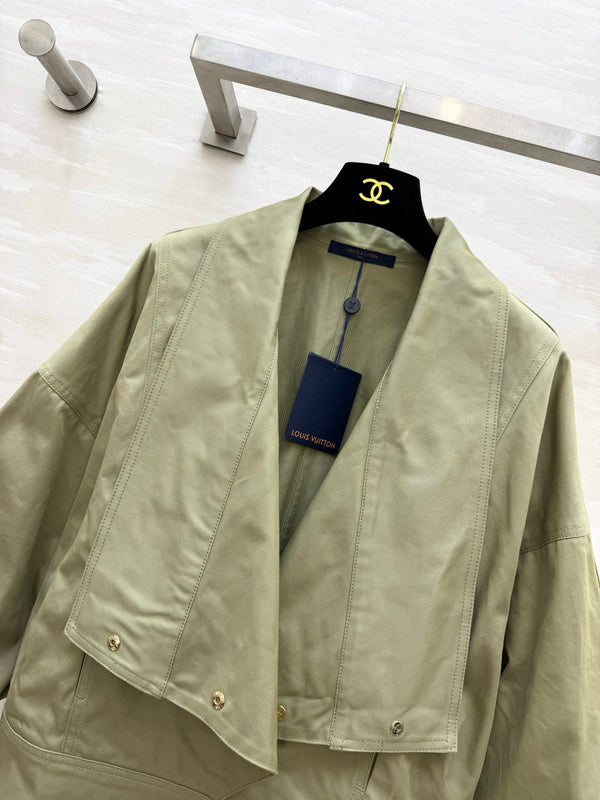 LV Snap Front Jacket Pale Olive Green 422093