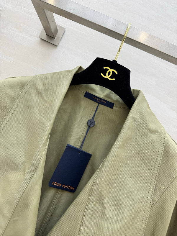 LV Snap Front Jacket Pale Olive Green 422093