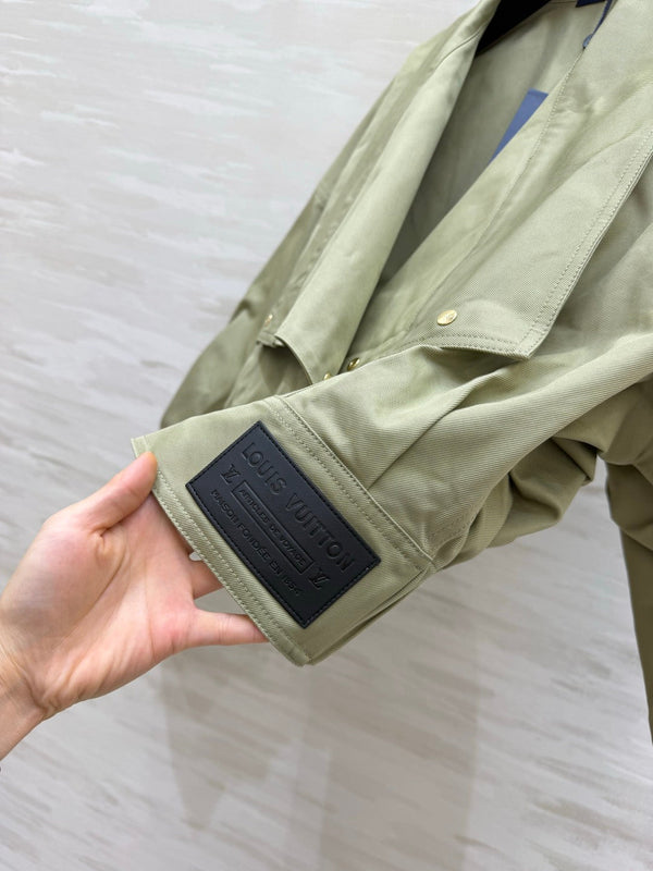 LV Snap Front Jacket Pale Olive Green 422093
