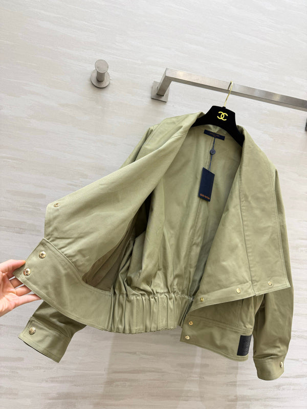 LV Snap Front Jacket Pale Olive Green 422093