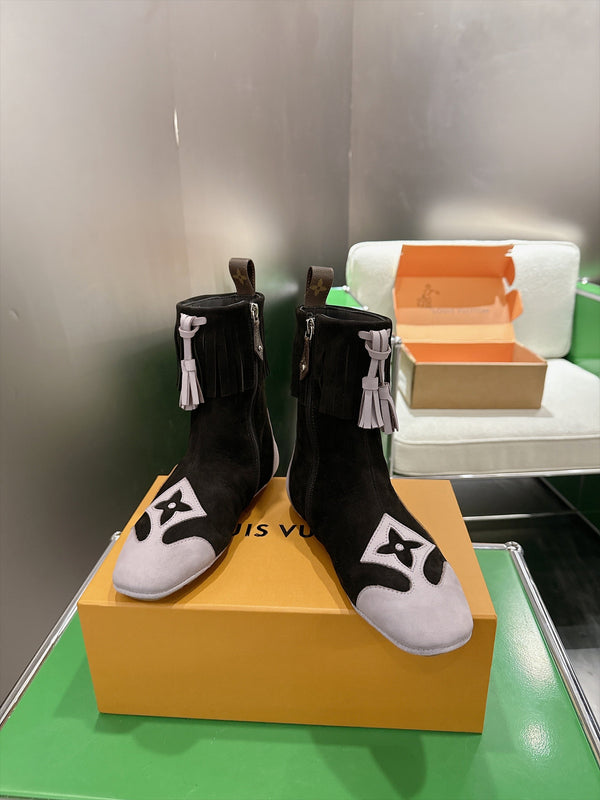 LV Sneakerina Boots Black Purple Suede 999364
