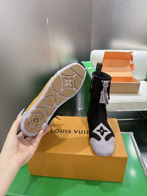 LV Sneakerina Boots Black Purple Suede 999364