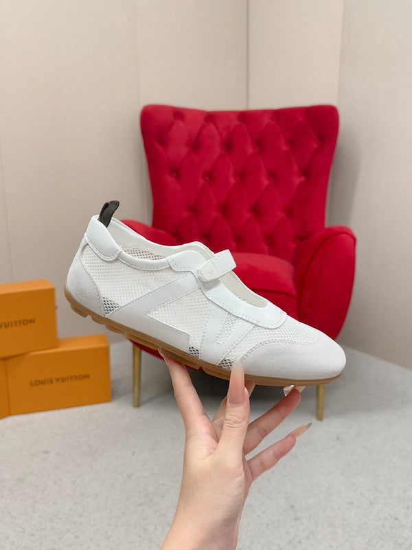LV Sneakerina Mary Jane White Mesh Suede 997518
