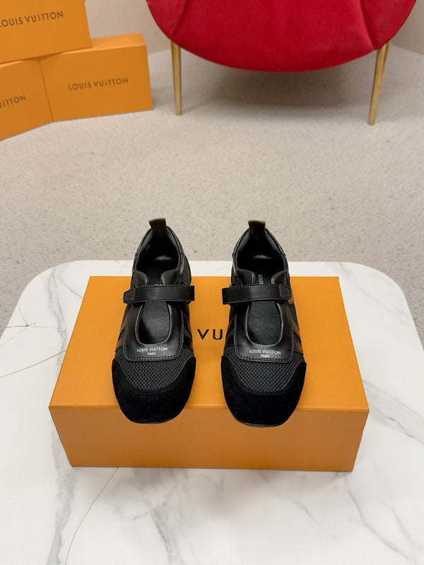 LV Sneakerina Mary Jane Black Mesh Suede 997517