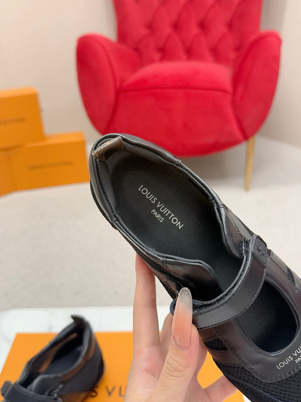 LV Sneakerina Mary Jane Black Mesh Suede 997517