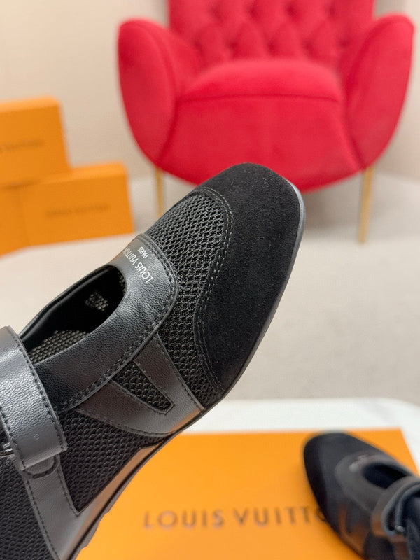 LV Sneakerina Mary Jane Black Mesh Suede 997517