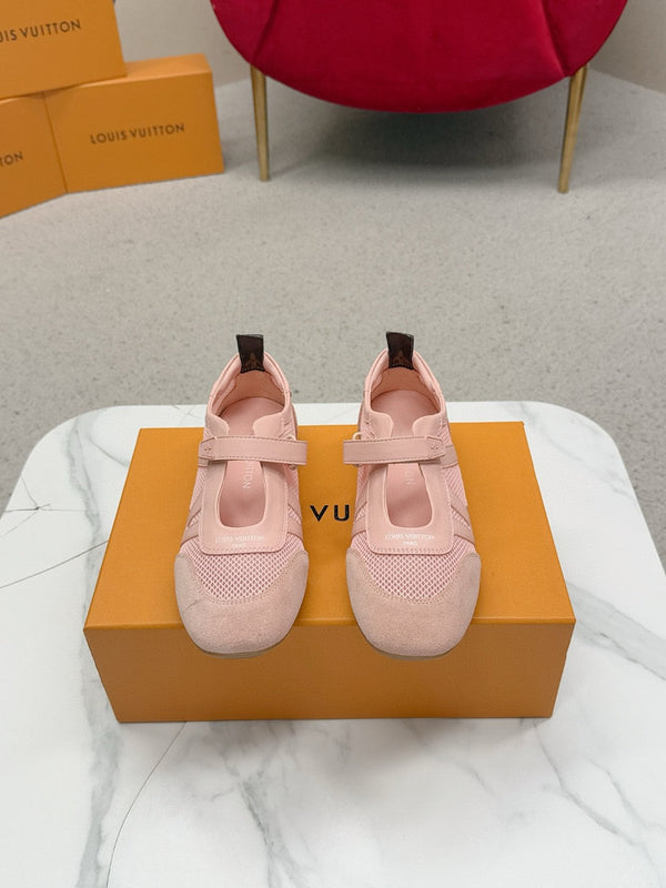 LV Sneakerina Mary Jane Pink Mesh Suede 997516