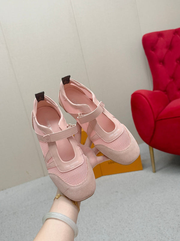 LV Sneakerina Mary Jane Pink Mesh Suede 997516