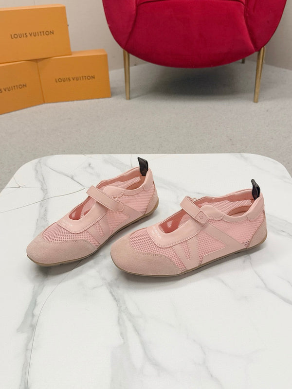 LV Sneakerina Mary Jane Pink Mesh Suede 997516
