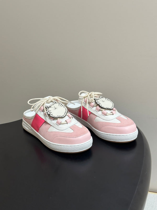 LV Lous Open-Back Sneaker Mules Pink Suede 993613